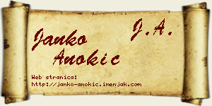 Janko Anokić vizit kartica